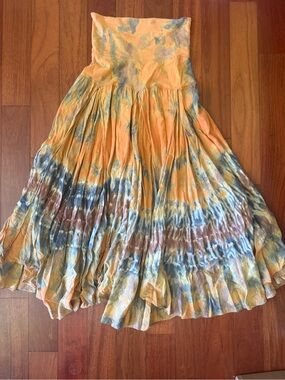 Solitaire Orange Tie-Dye Circle Skirt or Dress